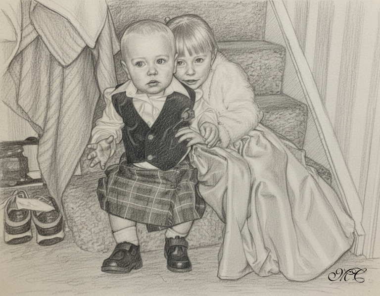 baby-boy-and-sister-pencil-sketch-1.png